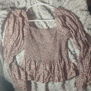 Floral Smocked Pink Top